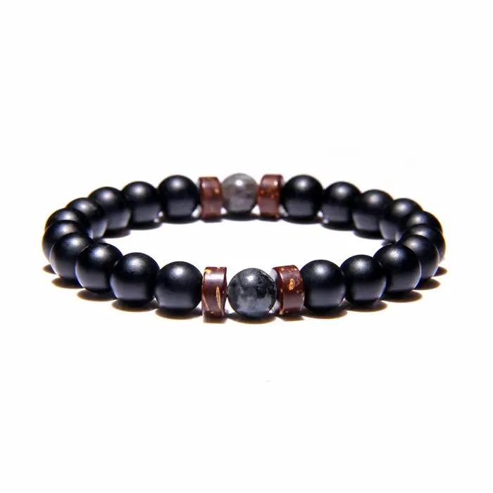 Bracelets tibétain en pierre de lave naturelle bouddha pour hommes
