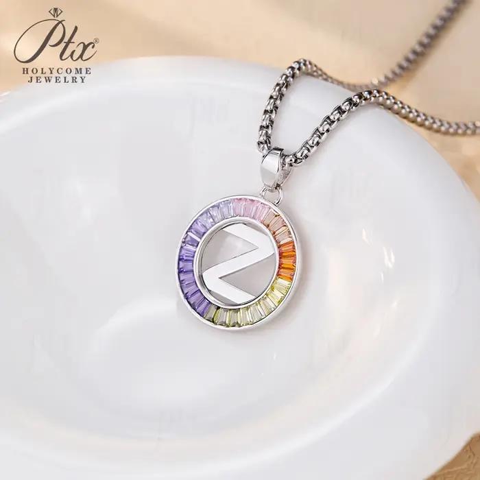 Collier pendentif 26 lettres plaqué argent 925