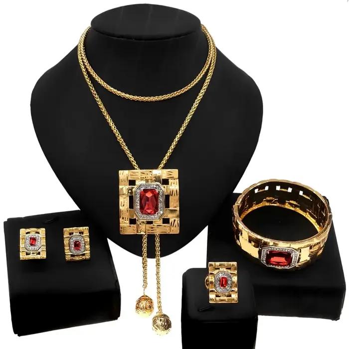 Ensembles de bijoux de pierres précieuses artificielles pour femmes