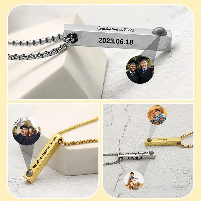 Collier Personnalisé avec Image à l'Intérieur Gravé en 3D