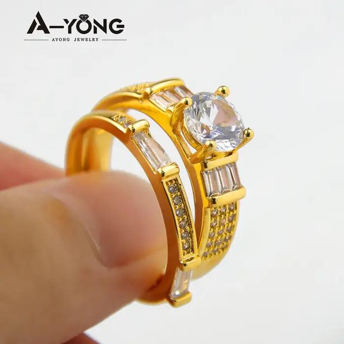 Bague de cocktail plaquée or 21 carats pour femmes