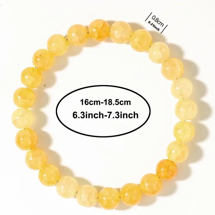 Mode automne joyas bijoux jaune citrine cristal brazaletes argent feng shui pierre perles bracelets pour femme hommes