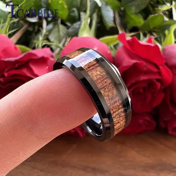 Bague de mariage en tungstène 8 mm pour homme et femme