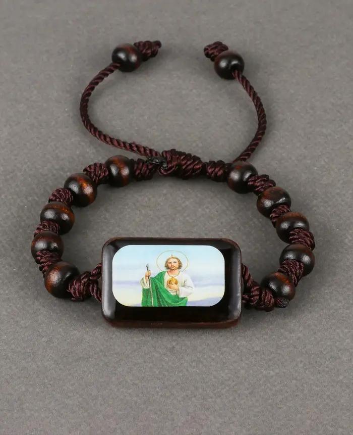 Saint Michel Exorcisme Saint Benoît Chapelet Perlé Bracelet, Bracelet, Chrétien, Jésus, Vierge Marie, Icône, Bénédiction, Bijoux Cadeau