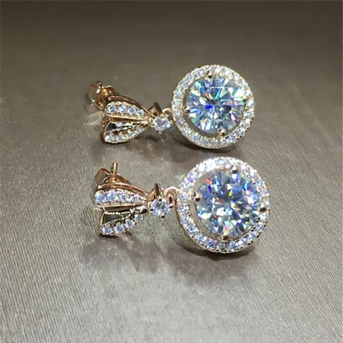 Boucles d'oreilles en or rose 14K bohèmes pour femmes occasions spéciales anniversaires mariages fêtes de Noël et d'Halloween