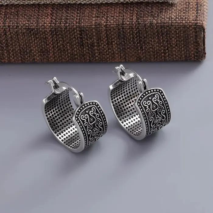Sam Panda – boucles d'oreilles en argent Sterling 925 pour femmes, tendance, Simple, rétro, fleur, bijoux, prévention des allergies, accessoires de fête