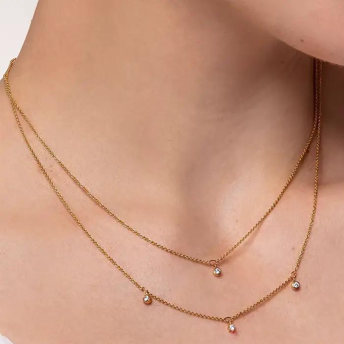 Collier Double JOBrand en argent regardé 925 pour femme