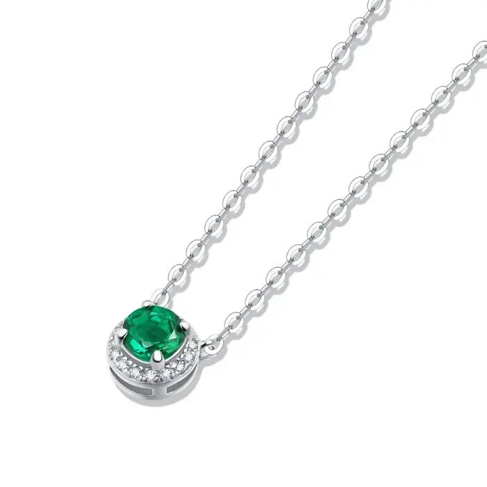 Pendentif émeraude cultivée en laboratoire M-JAJA