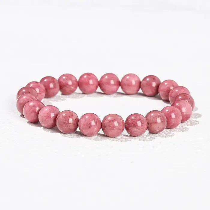 JD 6 8 10mm Bracelet de perles en pierre naturelle obsidienne Fluorite Quartz jaspe