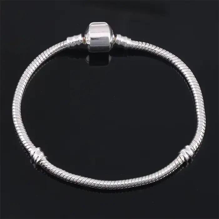 Bracelet en argent sterling 925 serpent à breloques plaqué or pour femmes engagements spéciaux