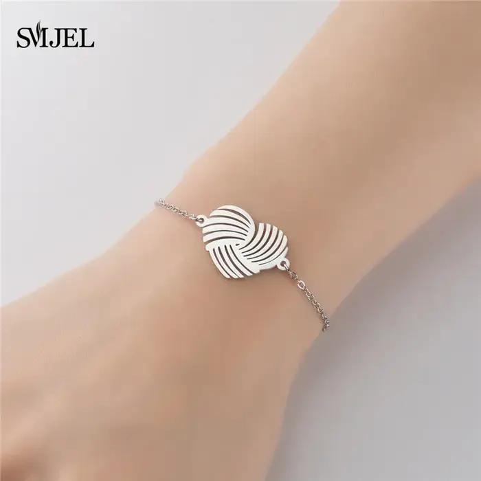 Bracelets à breloques minimalistes en forme de cœur d'amour doré