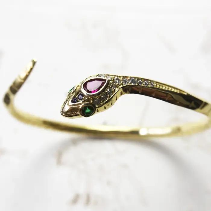Bracelet serpent doré, cadeau bohémien