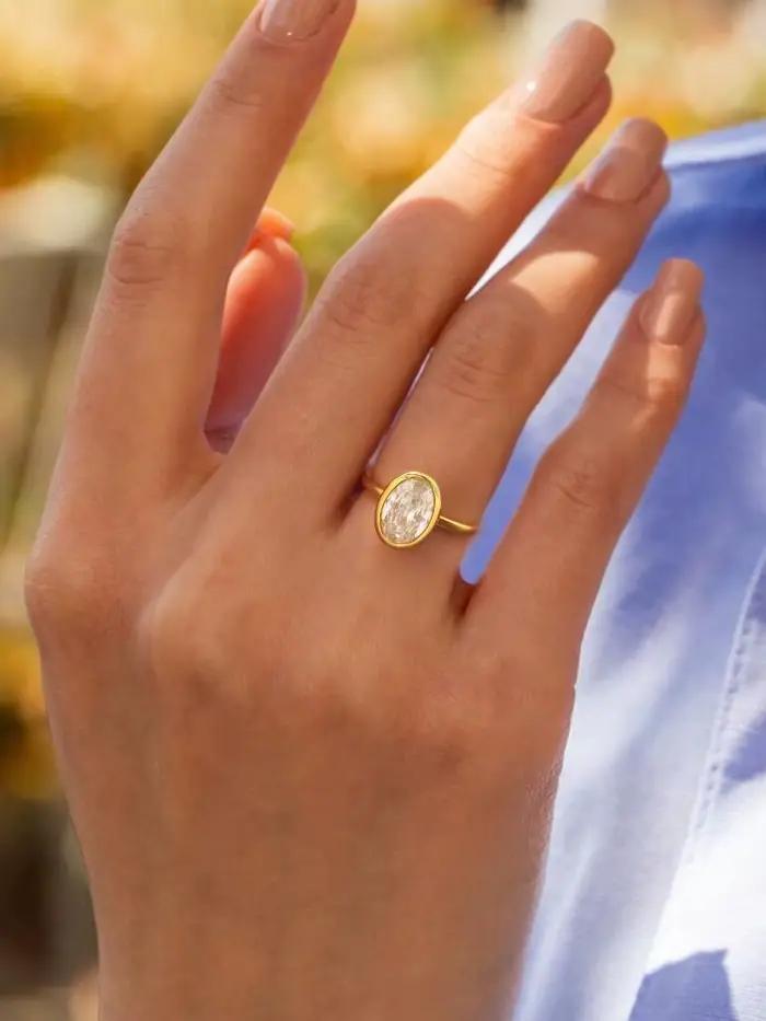 Bague ovale en argent Sterling 925 et Zircon pour femmes, anneau ovale Simple et délicat à la mode, fiançailles, mariage, luxe, bijoux fins de haute qualité
