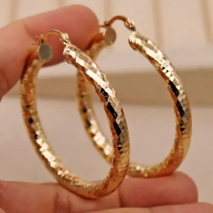Boucles d'oreilles créoles délicates style bohème en alliage de zinc plaqué or pour femme occasions spéciales