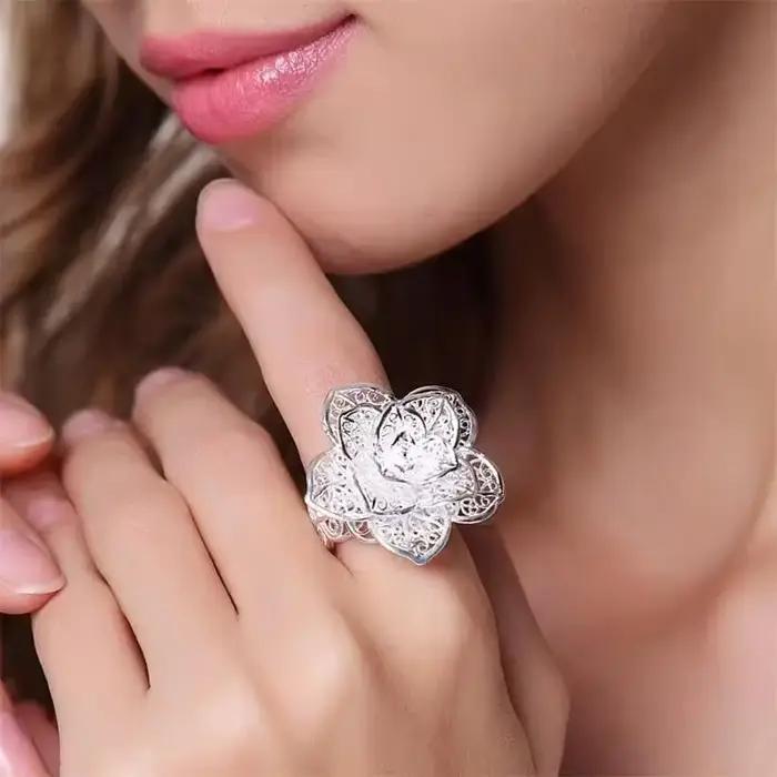 Bague en or Sterling 925 18 carats pour femmes