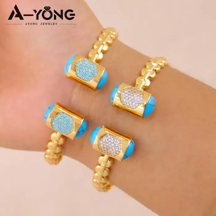 Ensemble de bagues et bracelets plaqués or arabe