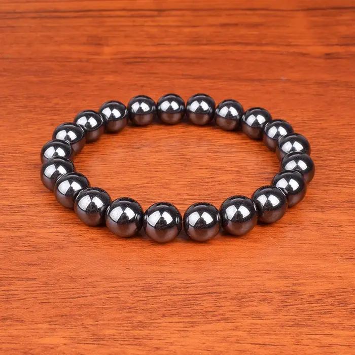 Mode 6/8/10mm Bracelets magnétiques pour femmes Nature hématite perles Bracelet thérapie soins de santé aimant