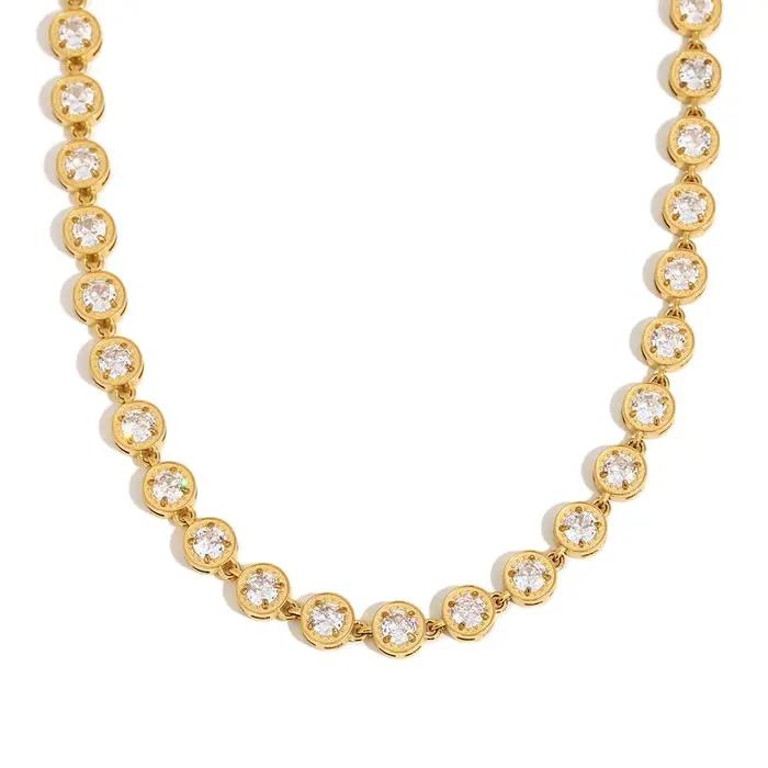 E.B.belle – collier rond de luxe multicolore en Zircon, Bracelet en acier inoxydable plaqué PVD, Style classique, bijoux de fête brillants et chics