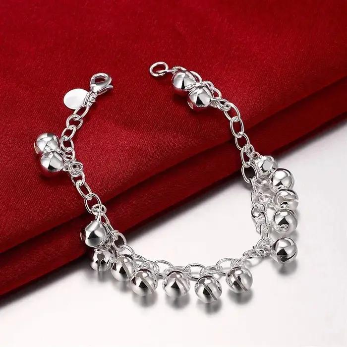 Breloque Chaude à Cloches en Argent Sterling 925 Bracelet Élégant pour Femme Occasions Spéciales Fête Mariage Cadeau Noël