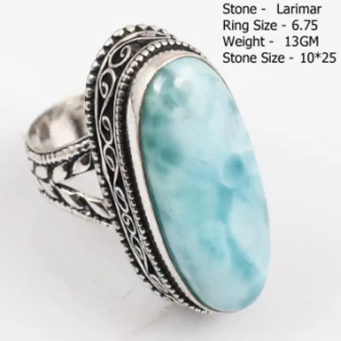 Bague en larimar véritable pour femme, cadeau