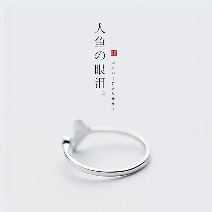 Bague Queue de Baleine Plaquée Argent pour Femme Mode Fantaisie Cocktail Anneau de Sirène Occasion Spéciale Engagement Fête Anniversaire Présent