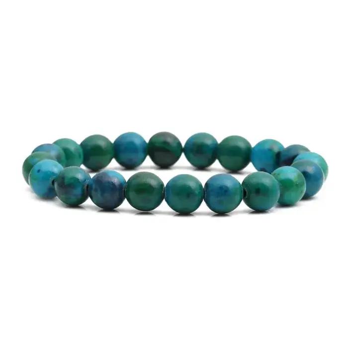 Chrysocolla Malachite Bracelet femmes hommes pierre naturelle perles