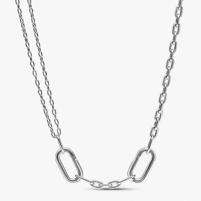 Collier en argent S925 avec pendentif tendance et exquis pour femmes occasions spéciales diverses couleurs pierres précieuses