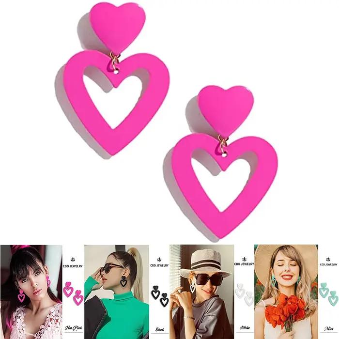 Boucles d'oreilles coeur pendantes Conversation