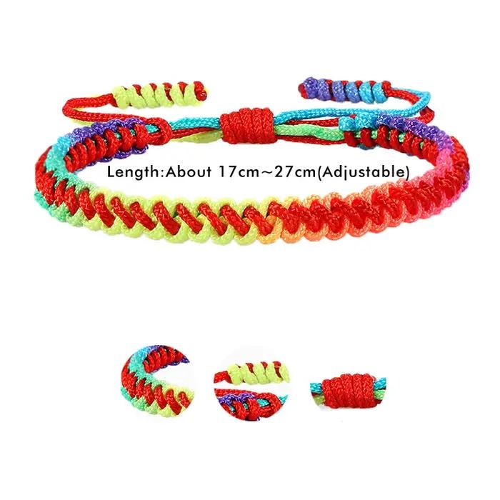 Bracelet Tressé à Nministériels ds Arc-en-Ciel Colorés