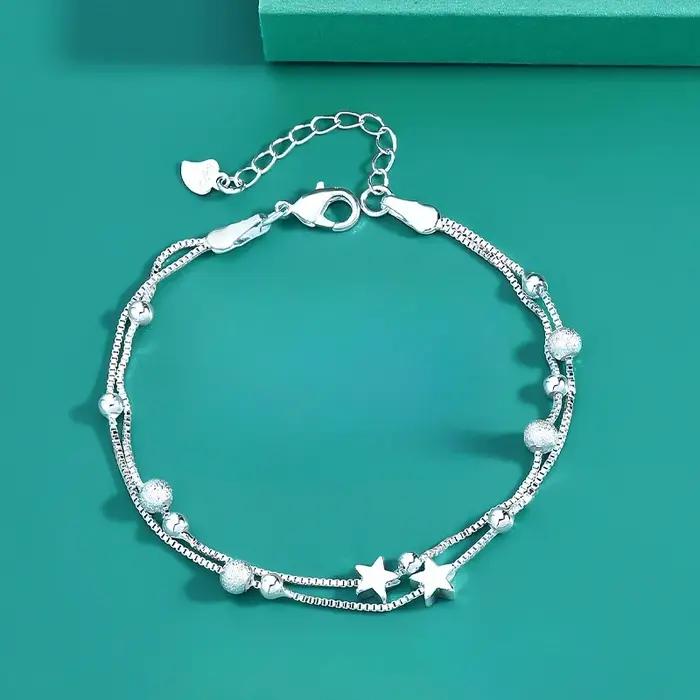 Bracelet en Argent Sterling 925 Coréen Multicolore pour Femmes Occasions Spéciales Soirées Élégantes