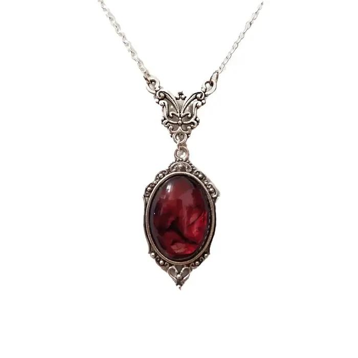 Collier de Vampire gothique Vintage Stardust cristal camée pendentif