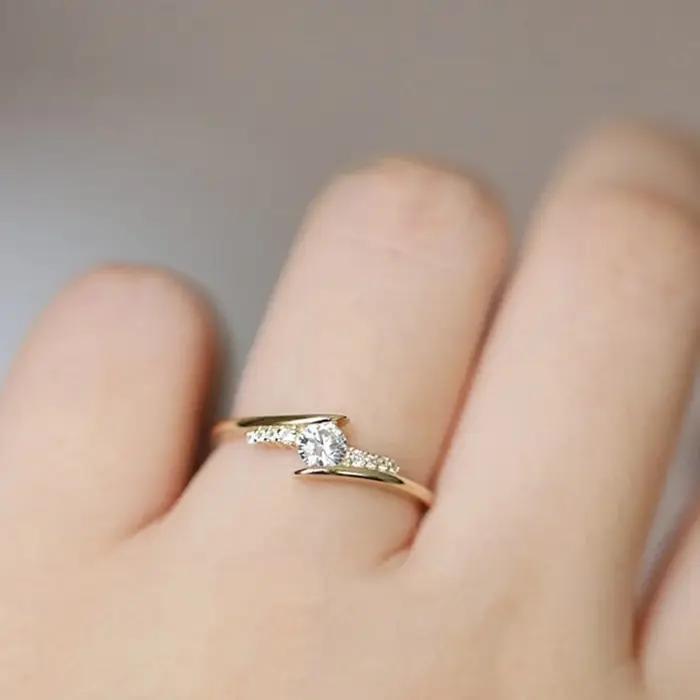 Huitan – bague de mariage au Design moderne pour femmes