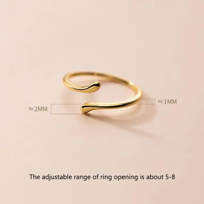 KAMIRA – bague ouverte brillante en argent Sterling 925