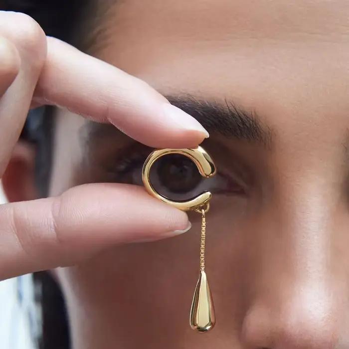 Boucles d'oreilles à clip LATS en plaqué or 14 carats pour femmes style bohème motifs géométriques occasions spéciales et quotidiennes