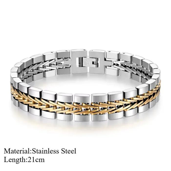 Loe | Bracelet Punk en acier inoxydable pour hommes, mode garçon, plaqué or, bijoux Hip Hop, nouveau Design