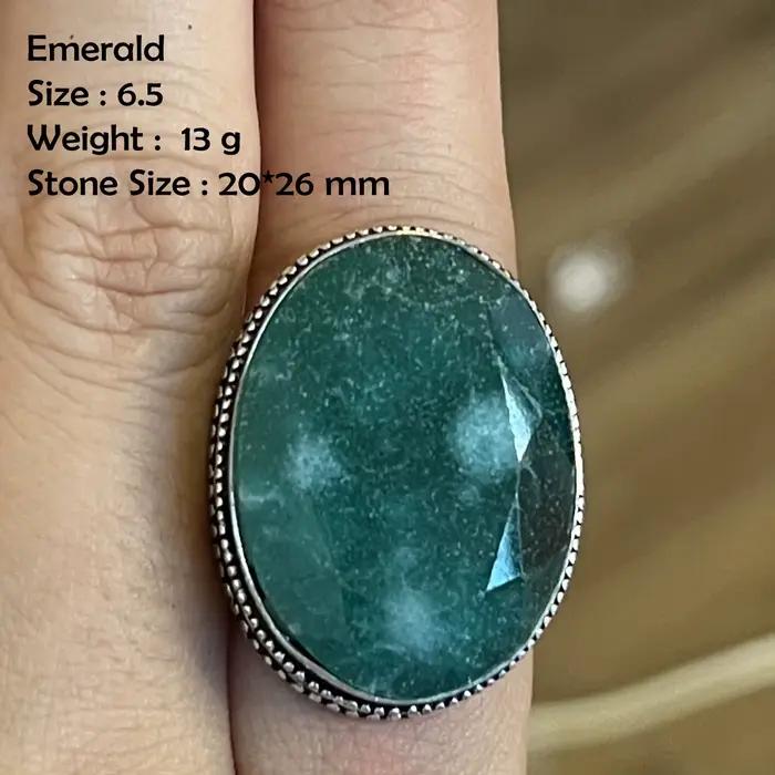 Bague en émeraudes véritables, bijoux fait à la main pour femmes, cadeau pour occasions spéciales et quotidiennes
