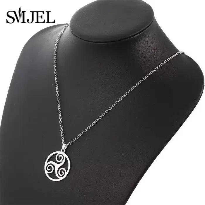 Collier avec pendentif inspiré de Teen Wolf motifs géométriques acier inoxydable or argent pour femmes occasions spéciales