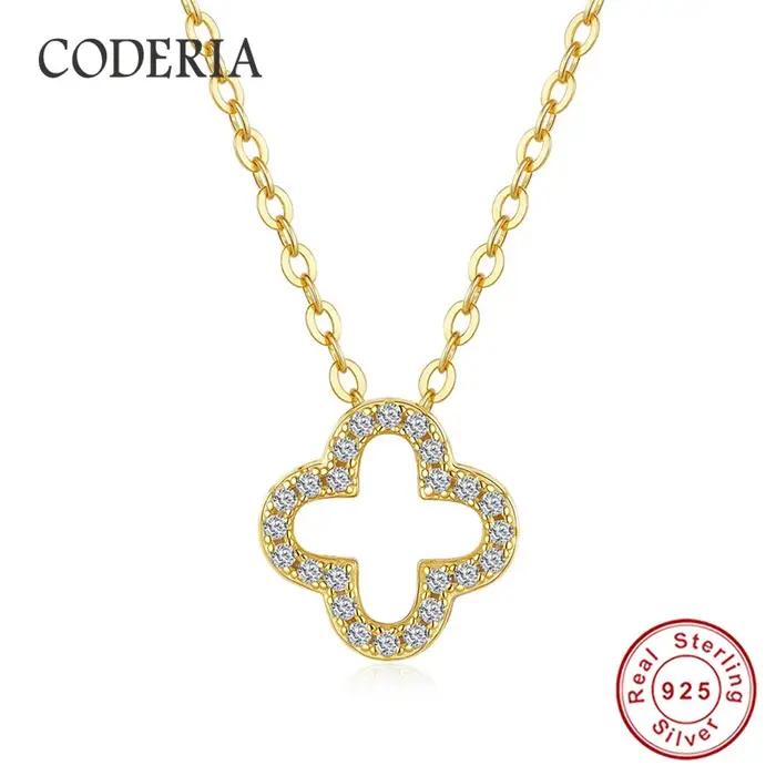 Collier clavicule pendentif trèfle à quatre feuilles pour femmes