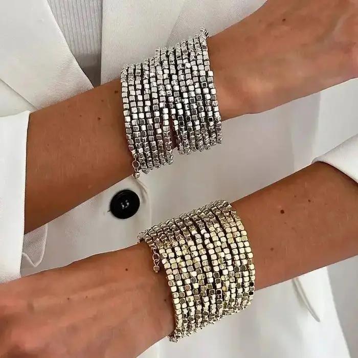 Bracelet large multicouche Vintage pour femmes