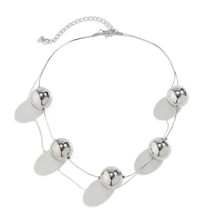 Collier ras du cou créatif en acrylique perles de grande boule pour femmes style Punk Goth chaîne de cuivre occasionnelle party accessoris gothique