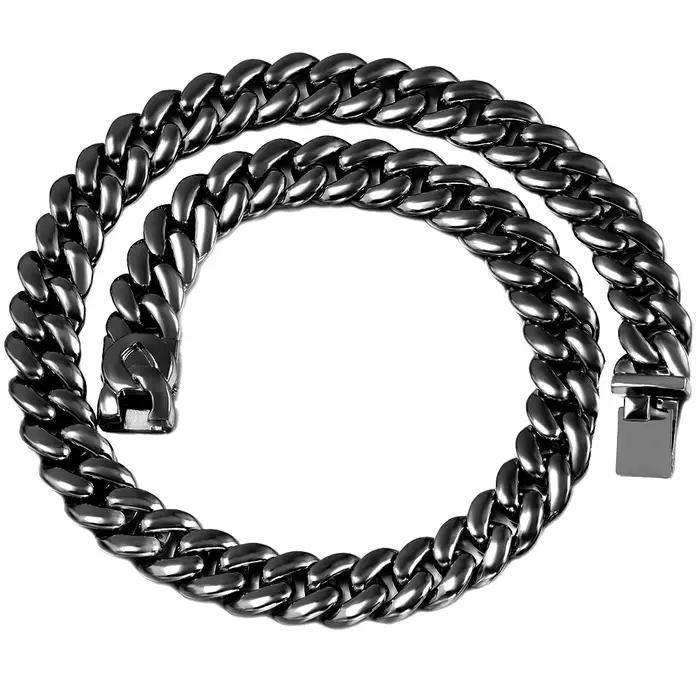 Collier chaîne cubaine Hip Hop pour hommes et femmes, chaîne Miami épaisse couleur or, bijou classique unisexe style streetwear, cadeau