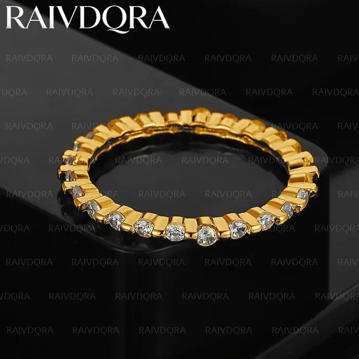 Bague fine en Zircon plaqué or 18 carats pour femmes