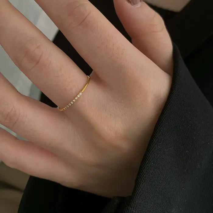Bague CZ fine de 1mm