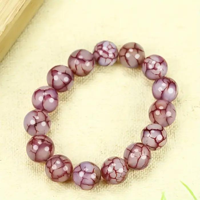 Bracelet en agate, bracelet de perles rondes, bracelet classique à la mode pour hommes et femmes.