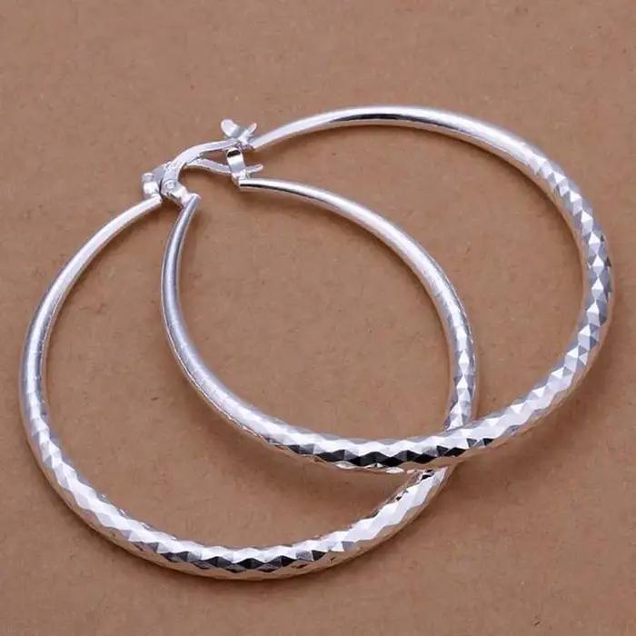 Grandes Boucles d'Oreilles en Argent Sterling 925 pour Femme