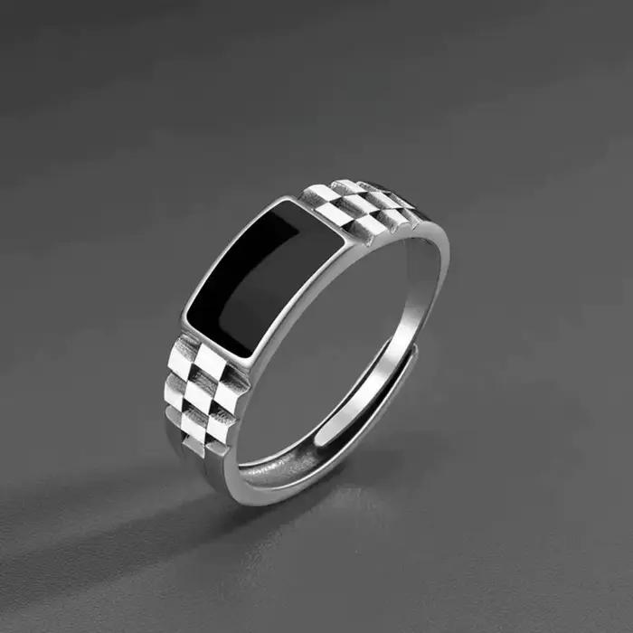 Bagues Vintage en Faux Onyx Punk Style pour Hommes Alliances de Mariage Accessoires de Mode Occasions Spéciales