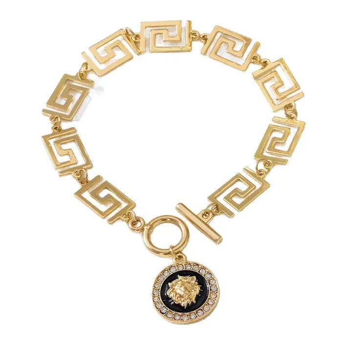 Bracelet de cheville rétro à chaîne épaisse en relief