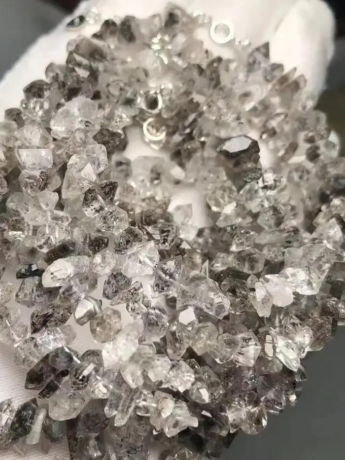 Bracelets en perles de quartz Herkimer naturel facetté, pré-fabriqués Meihan, pour la création de bi