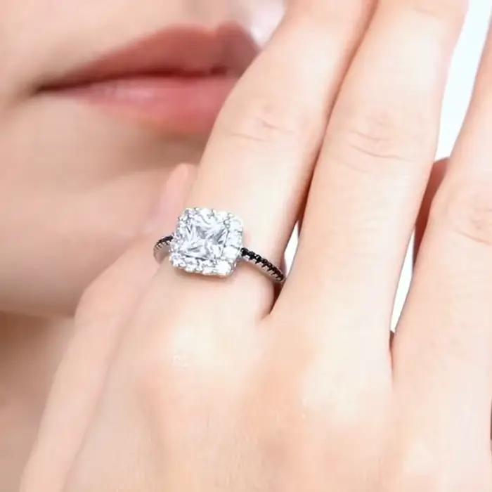 Black Awn-Bague de mariage en argent pour femme, bijoux classiques, nouvelle mode, document, 2024, C024