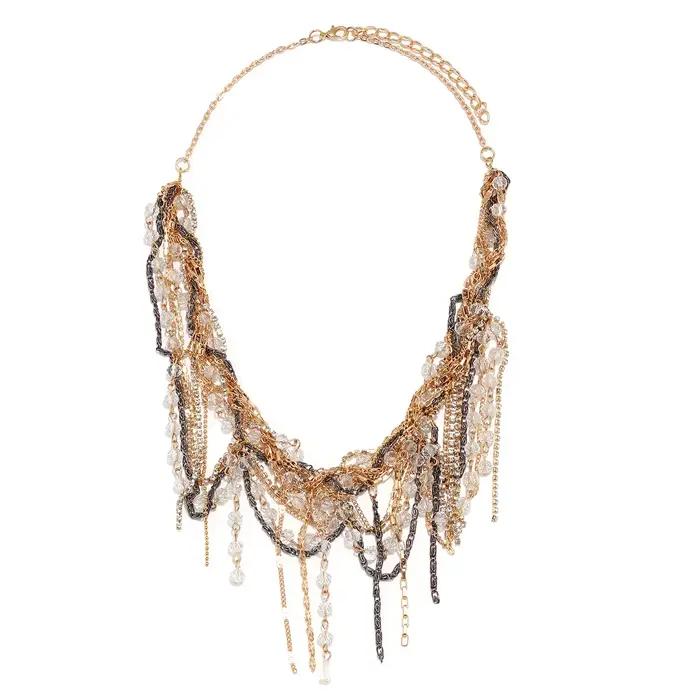 Colliers vintage bohèmes ZAA avec pampilles en cristal pour femmes